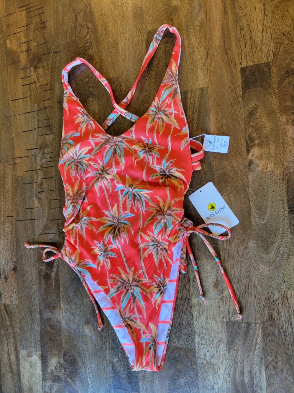 Body Glove Coral One-Piece Swimsuit with Multicolor Palm Print